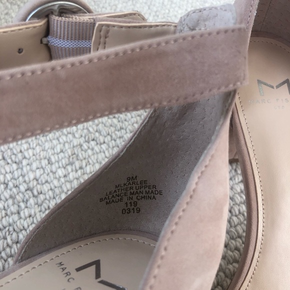 Marc Fisher Block Heel Sandal Karlee Suede Pink - Picture 11 of 14